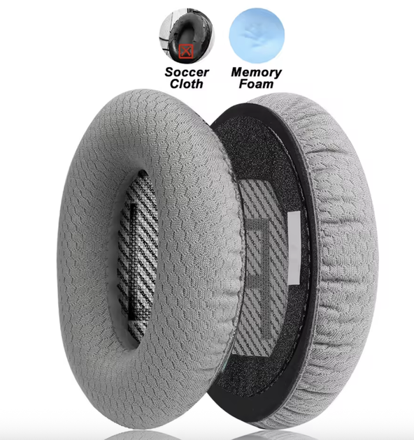 Амбушюры тканевые сетчастые для Bose Quietcomfort AE2, QC2, QC15, QC25, QC35, QC45 grey серые - Фото 2 Амбушюры тканевые сетчастые для Bose Quietcomfort AE2, QC2, QC15, QC25, QC35, QC45 grey серые - изображение 2