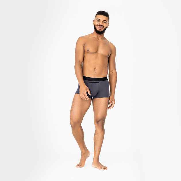 Трусы боксеры мужские анатомические Anatomic Classic Black Series Micromodal, графитовые M BSM100-10 - изображение 3