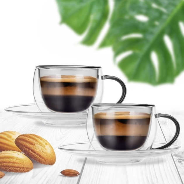 Zestaw filiżanek Orion Double z podwójną ścianką ze spodkiami 90 ml 2 szt (8592381192549) - obraz 3