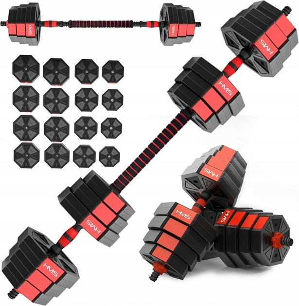 Набір штанга та гантелі HMS SGK30 30 кг Композит (5907695509984) - зображення 2