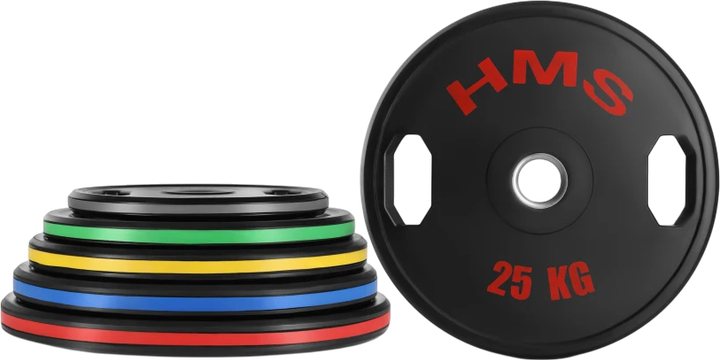 Zestaw talerzy olimpijskich ogumowanych HMS TOG 2 x 5 - 25 kg 10 szt. (5908261683237) - obraz 3