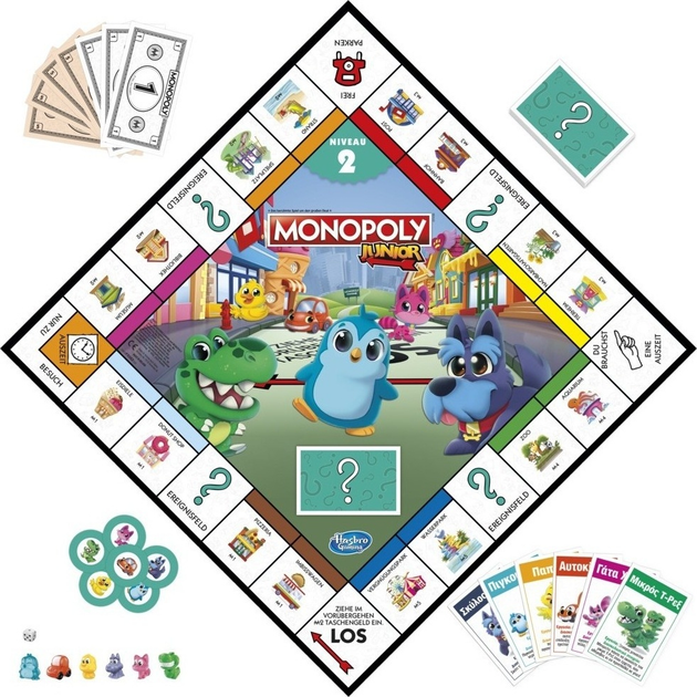 Настільна гра Hasbro Guess Junior Monopoly 2 в 1 (грецька версія) (5010996134882) - зображення 2
