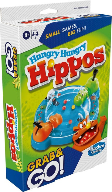 Настільна гра Hasbro Grab and Go Hungry Hippos (англійська версія) (5010996164124) - зображення 2