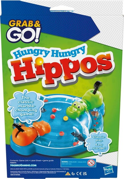 Настільна гра Hasbro Grab and Go Hungry Hippos (англійська версія) (5010996164124) - зображення 5