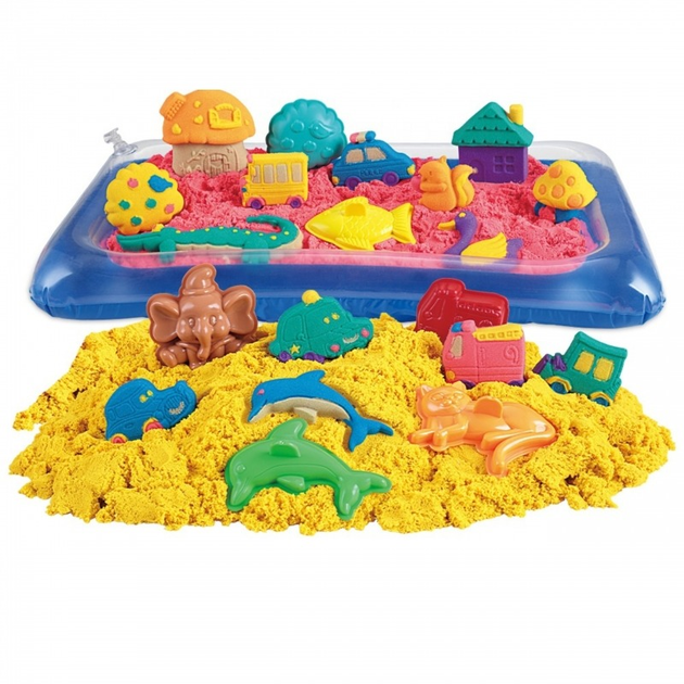 Zestaw Woopie Piasek kinetyczny 0.8 kg + w koszyku z foremkami 54764 (5906280654764) - obraz 3