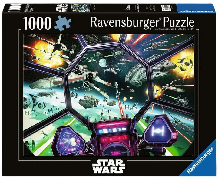 Пазл Ravensburger Star Wars TIE Fighter Cockpit 1000 елементів 12000404 (4005555004042) - зображення 1