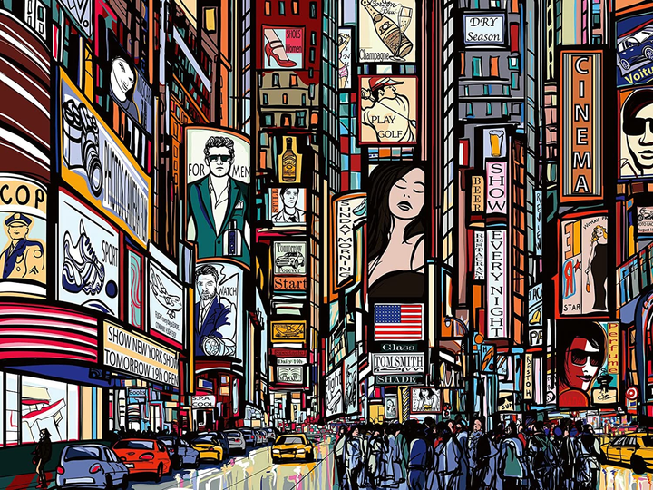 Puzzle Ravensburger Kolorowy Nowy Jork 1000 elementów 12000580 (4005555005803) - obraz 2