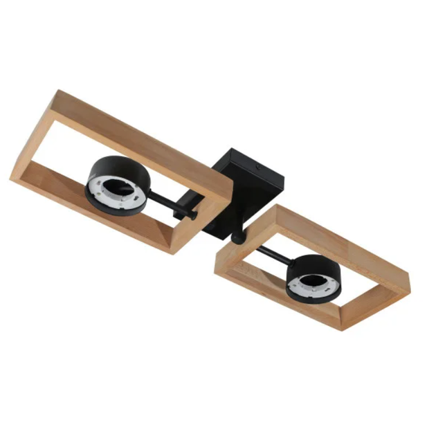 Люстра стельова KARPATY 2xGX53, max. 12W, метал/дерево, чорний LIGHT SET - Фото 1 Люстра стельова KARPATY 2xGX53, max. 12W, метал/дерево, чорний LIGHT SET - изображение 1