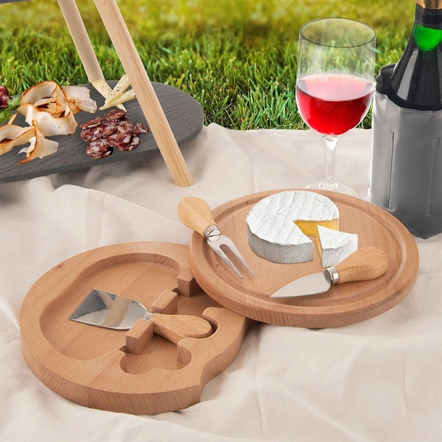 Deska do serów Orion drewniana rozkładana i 3 noże 21.5 x 4 cm (8592381180294) - obraz 2