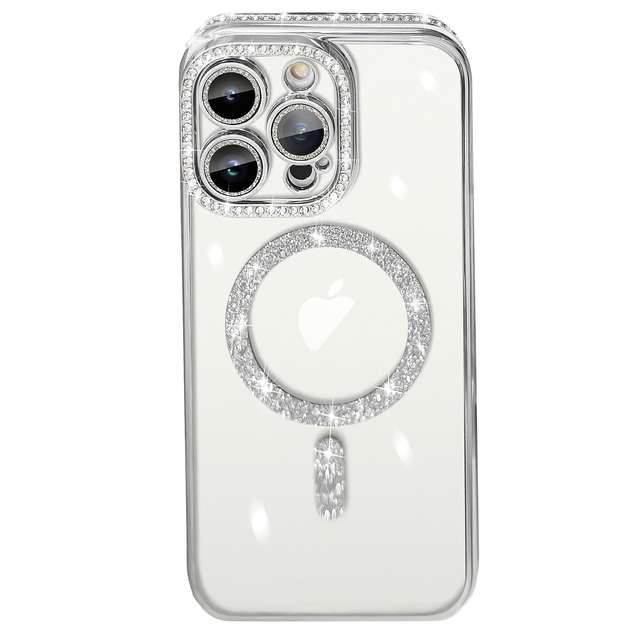 Чохол Diamond Shining Case with MagSafe для Apple iPhone 16, Silver - зображення 2