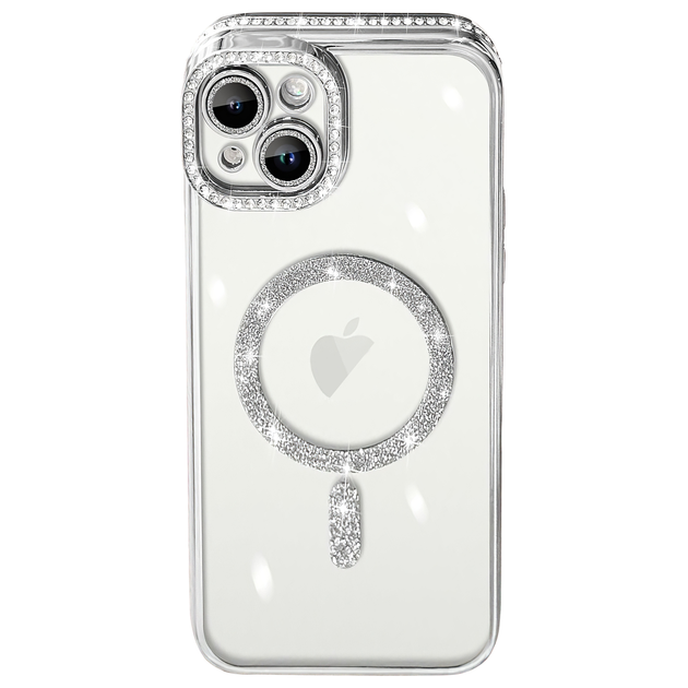 Чохол Diamond Shining Case with MagSafe для Apple iPhone 16, Silver - зображення 3