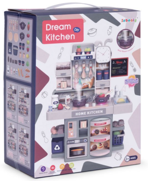 Кухня для дітей Multistore 42T-3 EcoToys звуки LED парогенератор 35 аксесуарів (5905817004010) - зображення 6