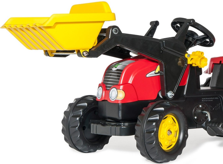 Traktor na pedałach Rolly Toys Kid z łyżka i przyczepa Czerwony (4006485023127) - obraz 4