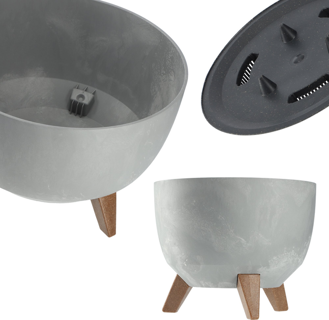 Doniczka na nóżkach Kadax z wkładką na dno Szary 47 cm (5903699495988) - obraz 9