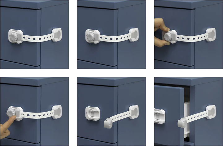 Zabezpieczenia szaf i szuflad Sipo z funkcją Smart Lock Białe 6 szt. (5904717760606) - obraz 5