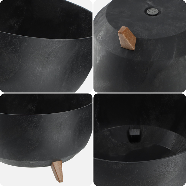 Doniczka na nóżkach Kadax z wkładką na dno Czarny 33 cm (5903699496015) - obraz 4