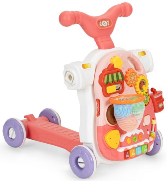Ходунки Huanger HE0817 by Multistore EcoToys 4 в 1 Товкач Навчальний столик Самокат Толокар (5905817000074) - зображення 5