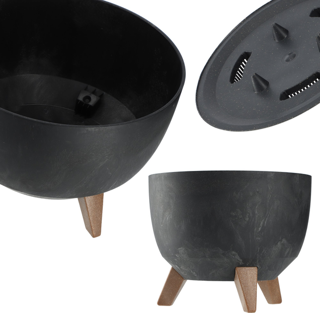Doniczka na nóżkach Kadax z wkładką na dno Czarny 47 cm (5903699496039) - obraz 9