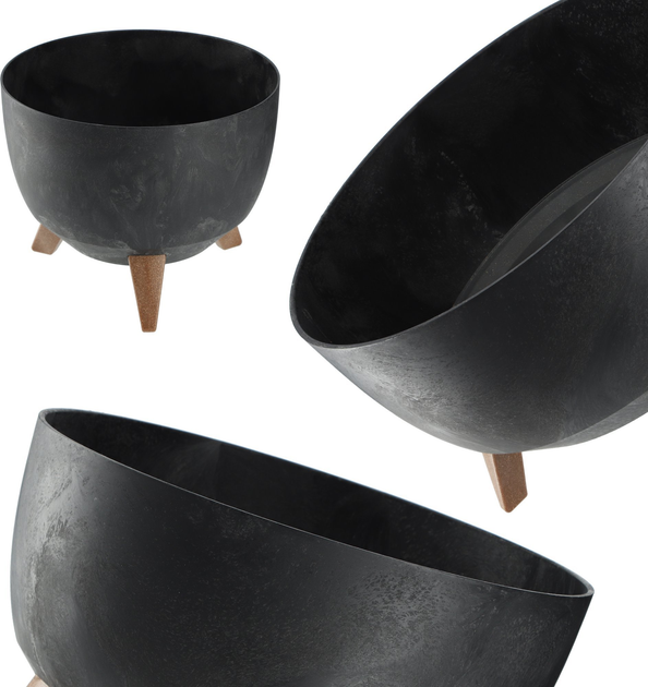 Doniczka na nóżkach Kadax z wkładką na dno Czarny 47 cm (5903699496039) - obraz 10