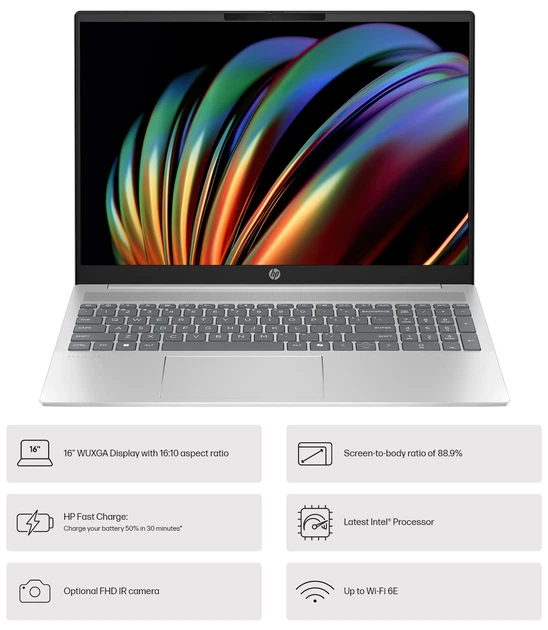 Ноутбук HP Pavilion 16-af0000 Silver (B73U6UA) - изображение 3