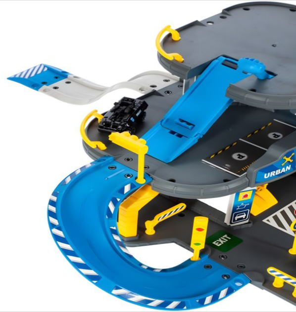 Duży garaż samochodowy Multistore 660-A2 EcoToys komenda policji 3 poziomowy z windą autkami i helikopterem 74 elementy (5905817004089) - obraz 3