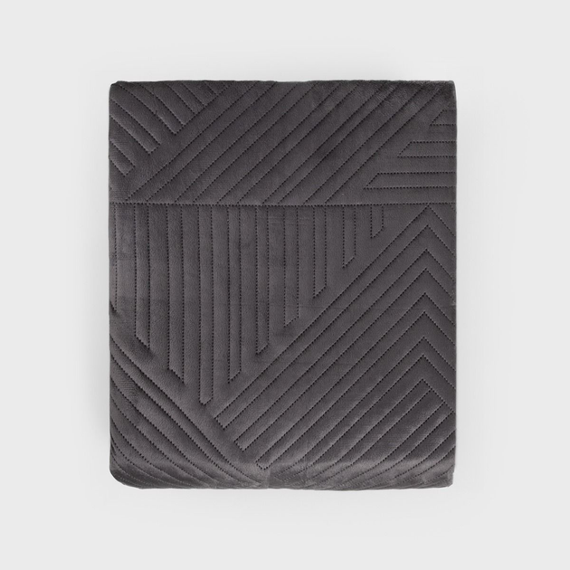 Покривало Homla Aurum вельветове з прошиванням чорне 220 x 240 см (5906496745737) - зображення 1