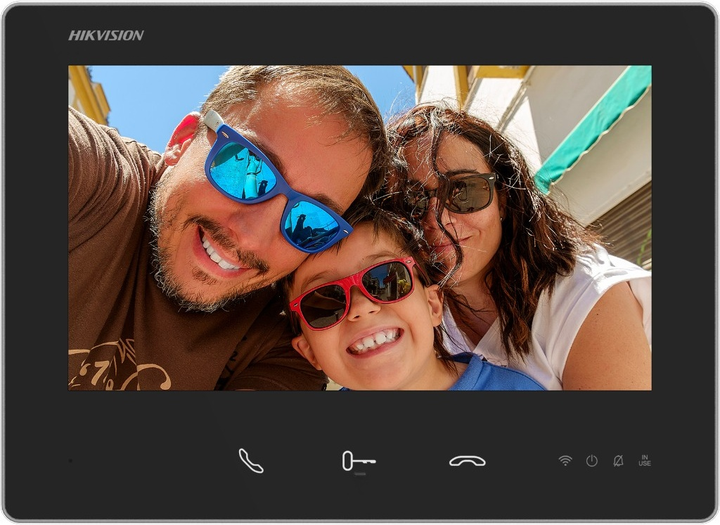 Monitor wideodomofonu Hikvision DS-KH7300EY-WTE2 Black - obraz 1