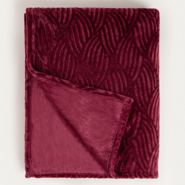 Koc Homla Ember we wzór burgundowy 150 x 200 cm (5906496749674) - obraz 1