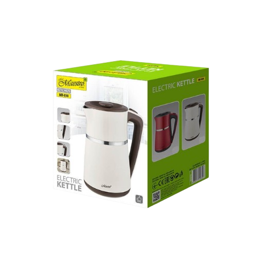 Електрочайник 1,7л 1500W метал (диск) бежевий MR-030-BIEGE Maestro - изображение 3