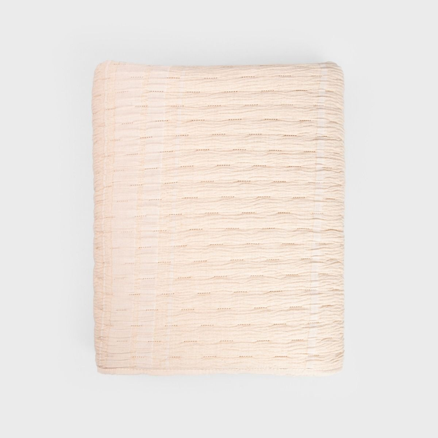 Narzuta Homla Anda z mikrofibry i wytłoczeniem beżowa 200 x 220 cm (5906496745669) - obraz 1