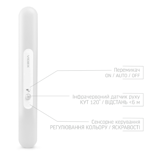 LED Світильник акумуляторний з датчиком руху VL-NL013W-SR Videx - зображення 7