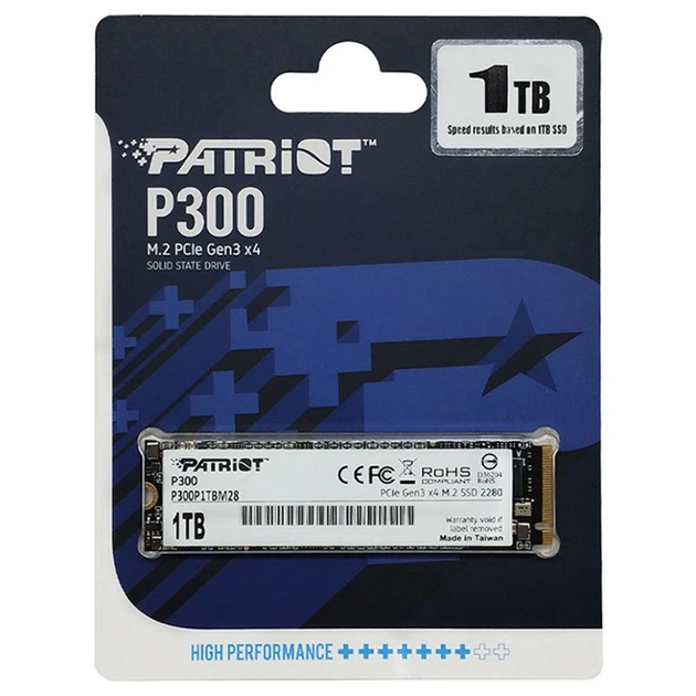 Накопичувач SSD M.2 Patriot P300 1TB NVMe 2280 PCIe 3.0x4 3D NAND TLC (P300P1TBM28) - зображення 2