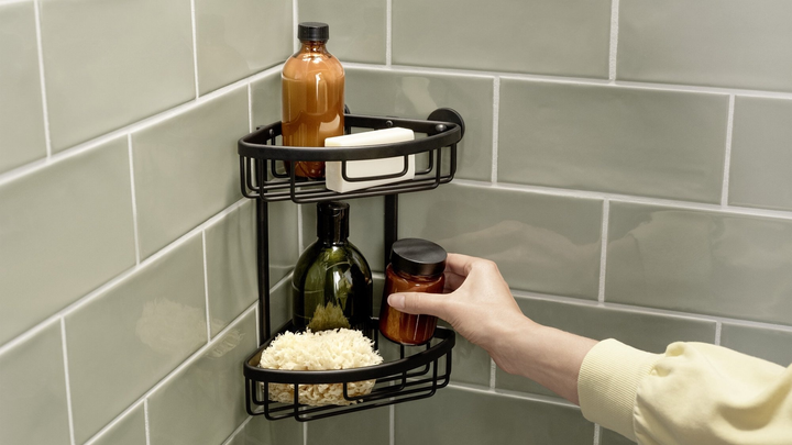 Półka pod prysznic TESA ALUXX samoprzylepna dwupoziomowa Czarna (405070000000) - obraz 3