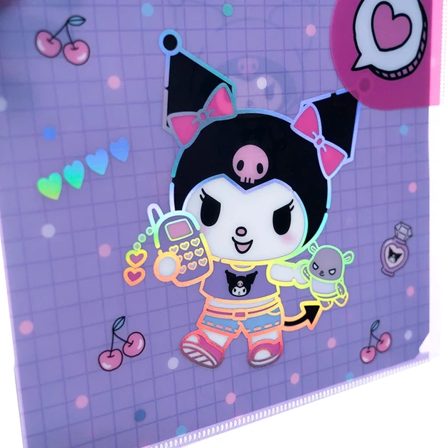 Папка-уголок с клапаном Kite Kuromi А4 Матовая Фиолетовая (HK25-248-1) - Фото 4 Папка-уголок с клапаном Kite Kuromi А4 Матовая Фиолетовая (HK25-248-1) - изображение 4