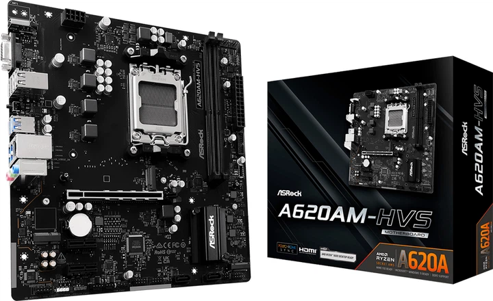 Материнська плата ASRock A620AM-HVS (sAM5, AMD A620A, PCI-Ex16) - зображення 5