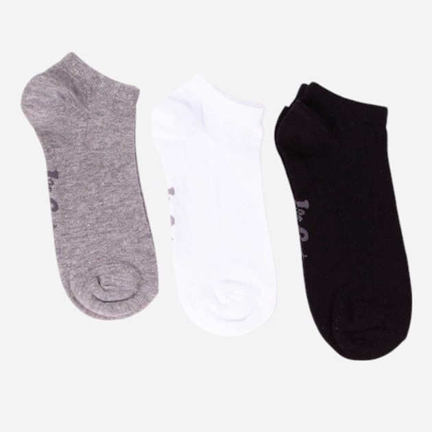 Набір жіночих шкарпеток коротких бавовняних Lee Cooper Snesocks 735 Сірий/Білий/Чорний (5906598069533) - зображення 1