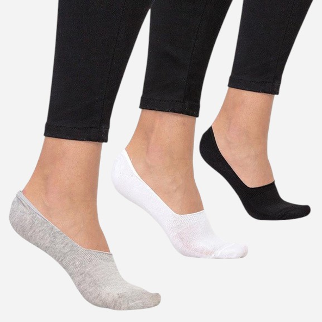 Набір жіночих слідів бавовняних Lee Cooper Invsocks 1802 Сірий/Білий/Чорний (5906598013581) - зображення 1