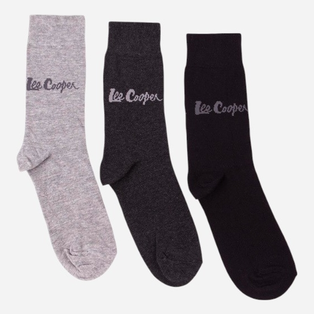 Набір чоловічих шкарпеток високих бавовняних Lee Cooper Anksocks 727 Чорний/Сірий (5906598069298) - зображення 1