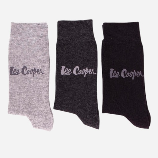 Набір чоловічих шкарпеток високих бавовняних Lee Cooper Anksocks 727 Чорний/Сірий (5906598069298) - зображення 2