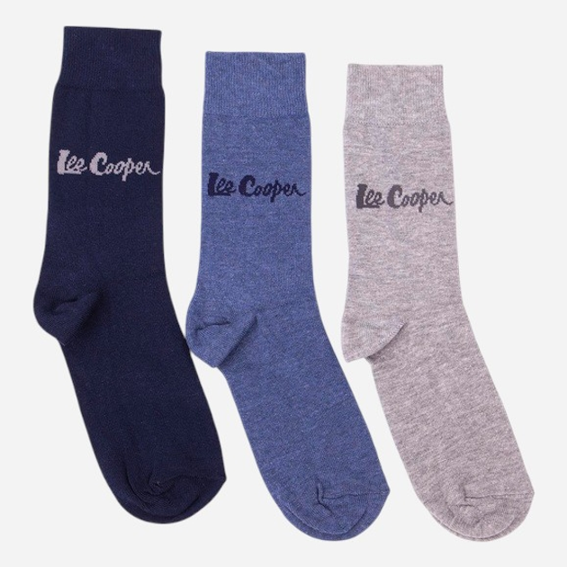 Набір чоловічих шкарпеток високих бавовняних Lee Cooper Anksocks 728 Синій/Сірий (5906598069328) - зображення 1
