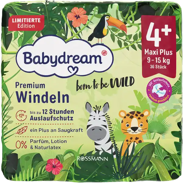 Подгузники Babydream 4+ (9-15кг) 36шт лимитированная серия - Фото 1 Подгузники Babydream 4+ (9-15кг) 36шт лимитированная серия - изображение 1