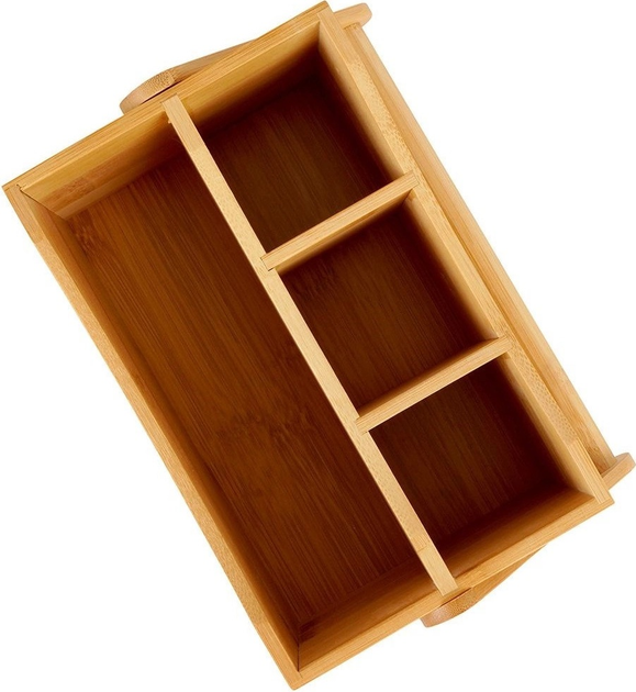 Stojak na sztućce Vilde drewniany 22 x 14 x 23.5 cm (5904316448400) - obraz 2