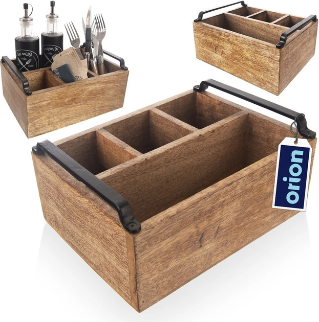 Підставка для столових приборів Orion Mango дерев’яна 25 x 13 x 19.5 см (8592381192990) - зображення 5