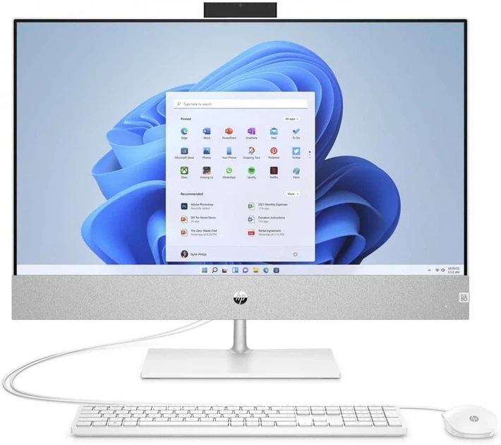Моноблок HP Pavilion 27-ca0101ng / AMD Ryzen 7-5700U / RAM 16GB / SSD 1TB / 2 x HDMI / LAN / Wi-Fi 6 / Bluetooth 5.2 / Windows 11 / Белый - Фото 1 Моноблок HP Pavilion 27-ca0101ng / AMD Ryzen 7-5700U / RAM 16GB / SSD 1TB / 2 x HDMI / LAN / Wi-Fi 6 / Bluetooth 5.2 / Windows 11 / Белый - изображение 1