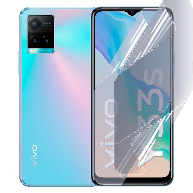Плёнка гидрогелевая матовая для Vivo Y33S протиударная прозрачная - Фото 1 Плёнка гидрогелевая матовая для Vivo Y33S протиударная прозрачная - изображение 1