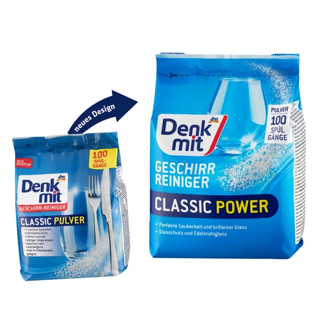 Порошок для посудомийної машини Denkmit Classic Pulver, 1,5 кг, 100 циклів - Фото 2 Порошок для посудомийної машини Denkmit Classic Pulver, 1,5 кг, 100 циклів - зображення 2