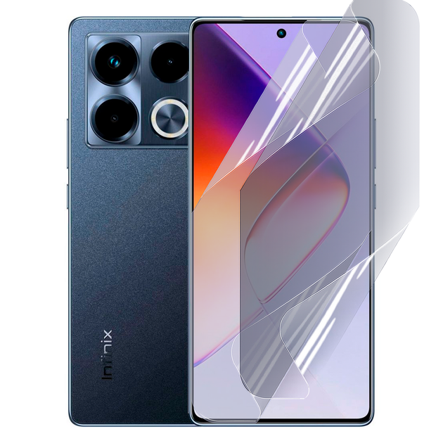 Плёнка гидрогелевая матовая для Infinix Note 40 протиударная прозрачная - Фото 1 Плёнка гидрогелевая матовая для Infinix Note 40 протиударная прозрачная - изображение 1
