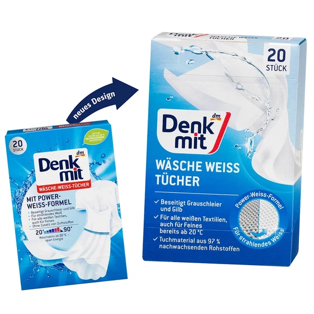 Салфетки для стирки и отбеливания белого белья Denkmit, 20 шт. - изображение 5