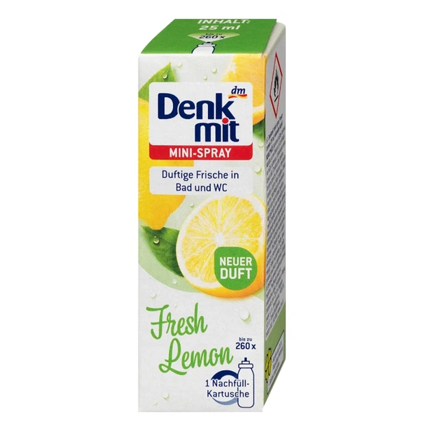 Мини-освежитель воздуха в спрее Denkmit Fresh Lemon, 25 мл - Фото 2 Мини-освежитель воздуха в спрее Denkmit Fresh Lemon, 25 мл - изображение 2
