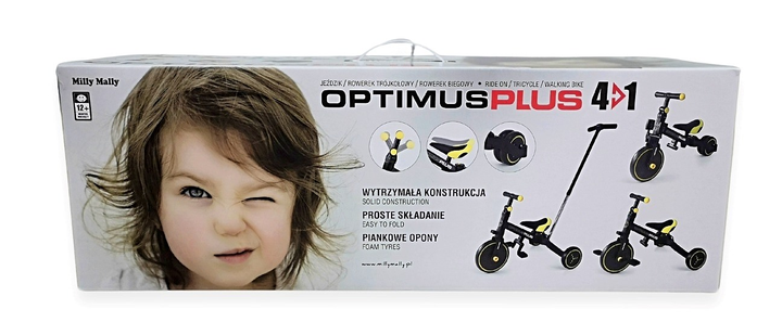 Rowerek trójkołowy Milly Mally Optimus Plus 4w1 różowy 5304 (5901761128512) - obraz 13